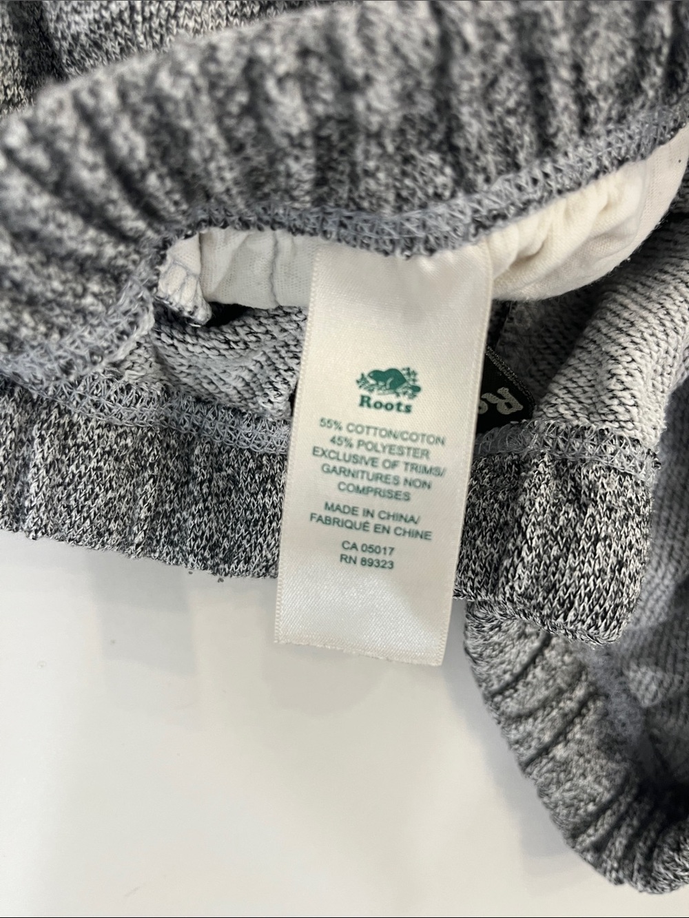 Roots Kids Grey Heather Joggers with Logo - Picture 3 of 4